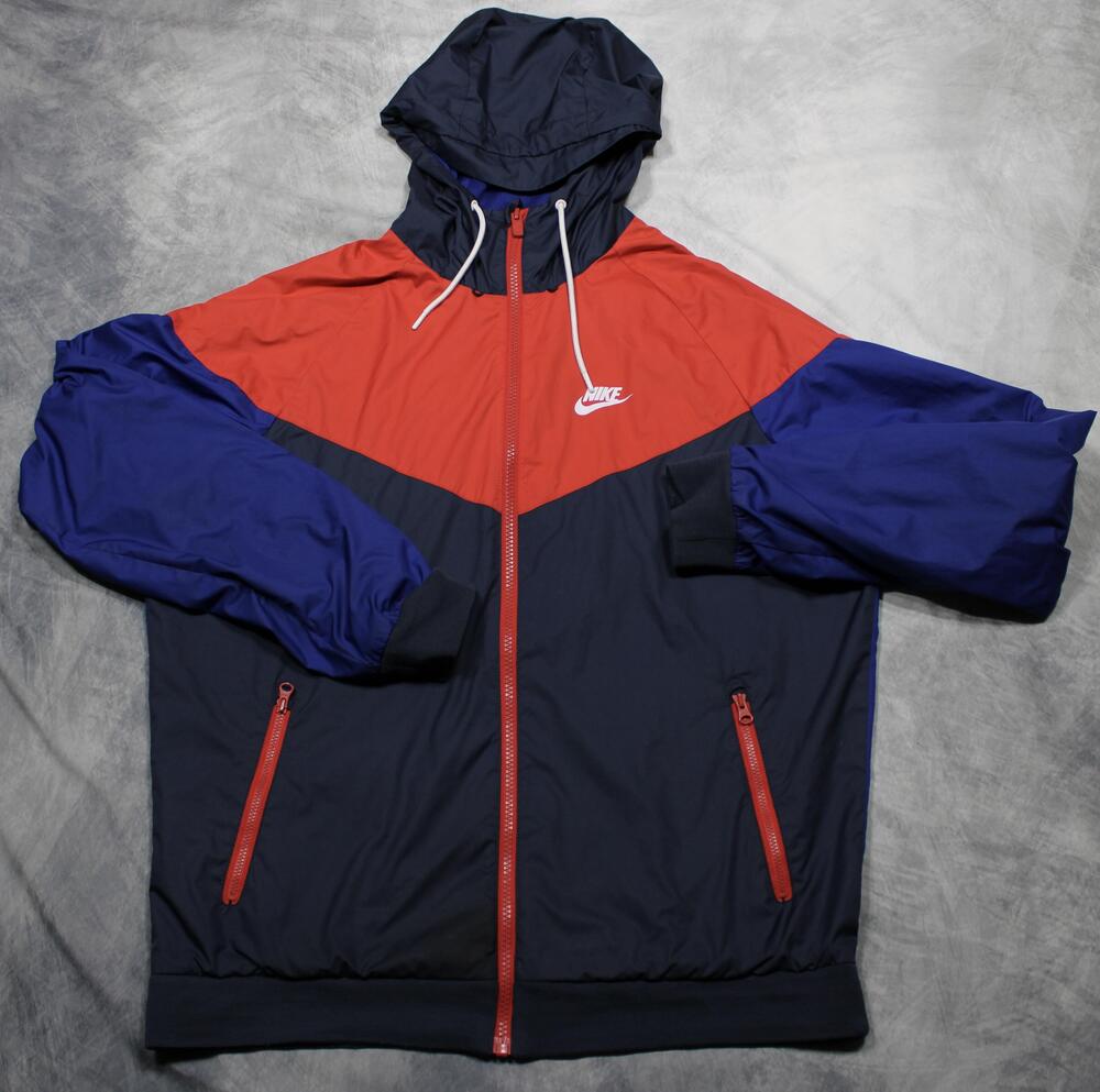 Nike Windrunner Jacket Mens Medium Blue Hooded Full Zip Windbreaker 727324-452
